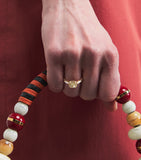 Suzanne Kalan halo ring in yellow gold with diamonds, imported from the UK