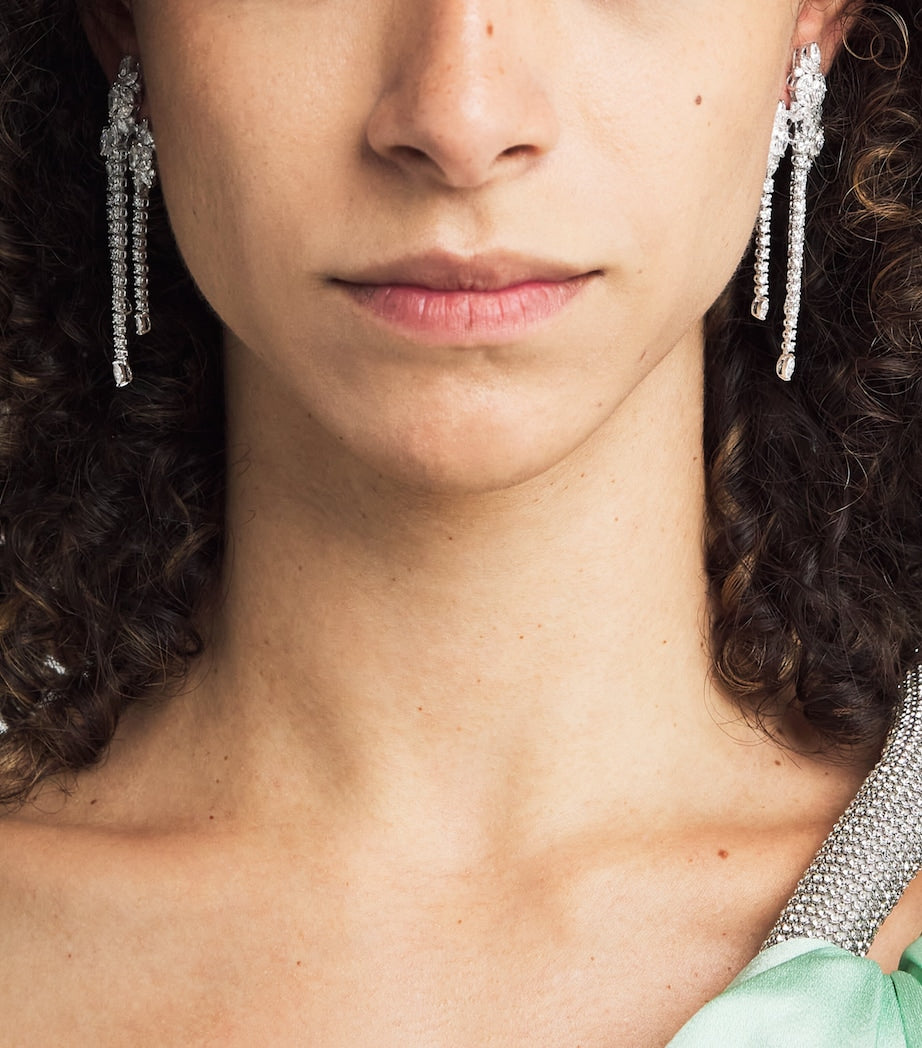 Yeprem white gold and diamond drop earrings (British brand)