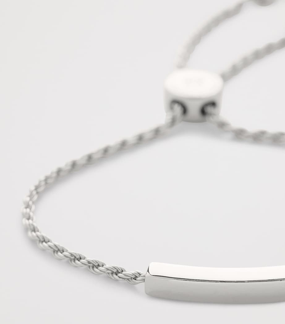 Monica Vinader sterling silver linear friendship bracelet, imported from the UK