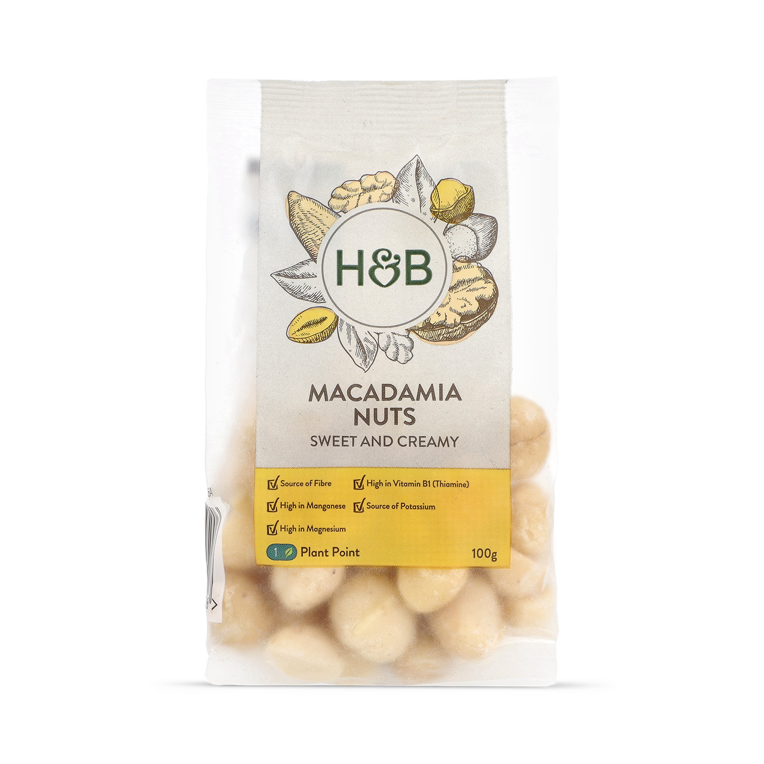 Holland & Barrett macadamia nuts 100g, imported from the UK