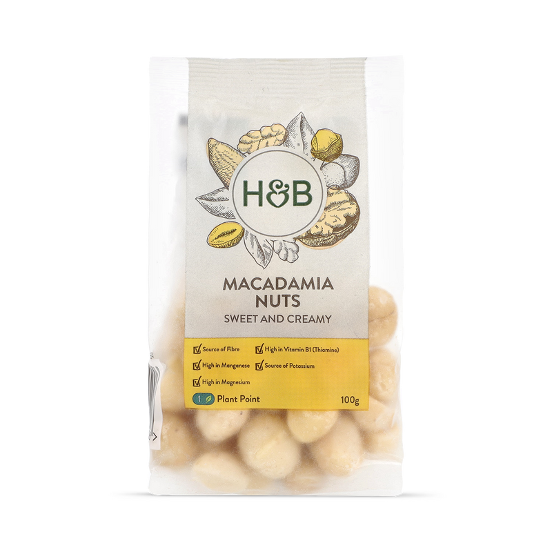 Holland & Barrett macadamia nuts 100g, imported from the UK
