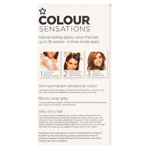 Superdrug Sensations Darkest Brown Hair Dye (British brand)