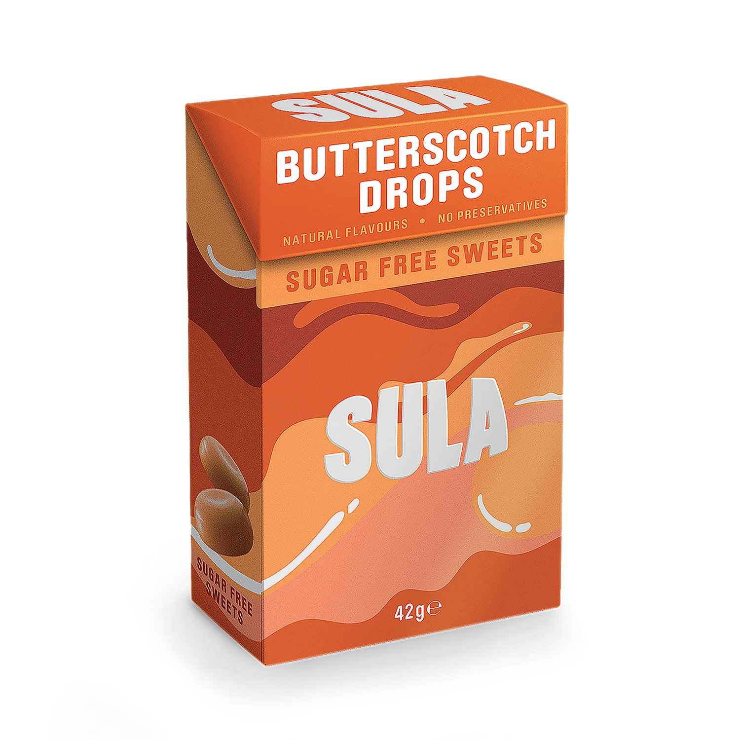 Sula butterscotch sugar free sweets 42g, imported from the UK