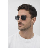 SVNX hexagon metal frame sunglasses with silver mirror lenses (British brand)