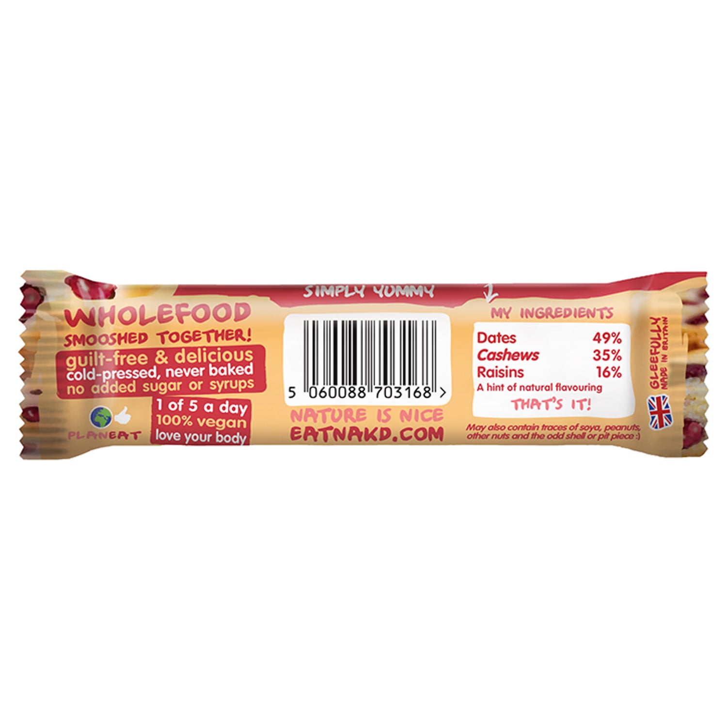 Nakd Bakewell Tart bars 18x35g - British product