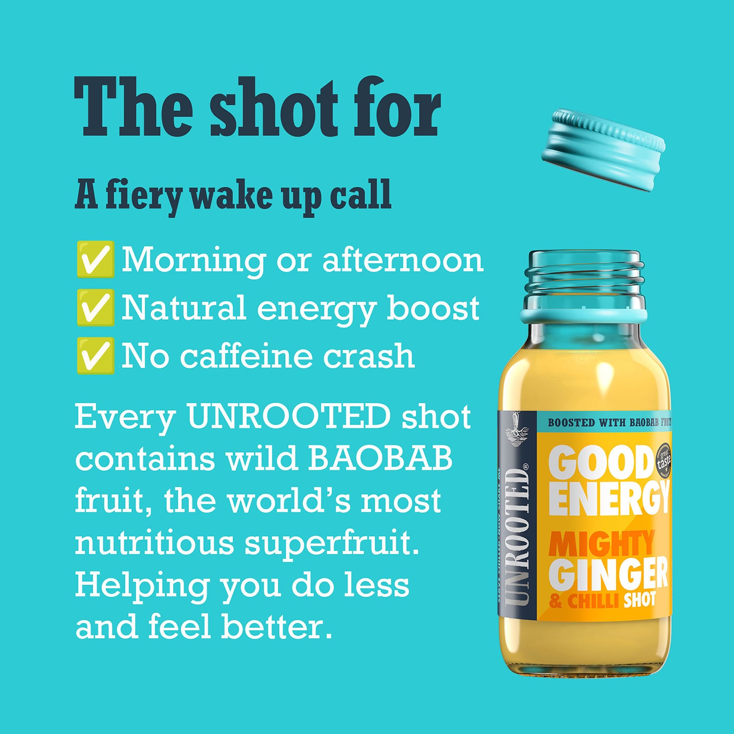Unrooted Good Energy Ginger Chilli Shot 60ml (British brand)