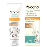 Aveeno Face CALM+RESTORE® Nourishing Daily Moisturiser with Sheer Tint SPF30 50ml GOODS Boots   