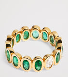 SHAY yellow gold diamond and emerald eternity ring (British brand)