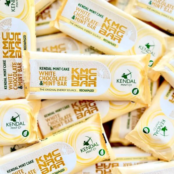 KMC NRG Bar white chocolate Kendal Mint Cake energy bars 6-pack (British brand)