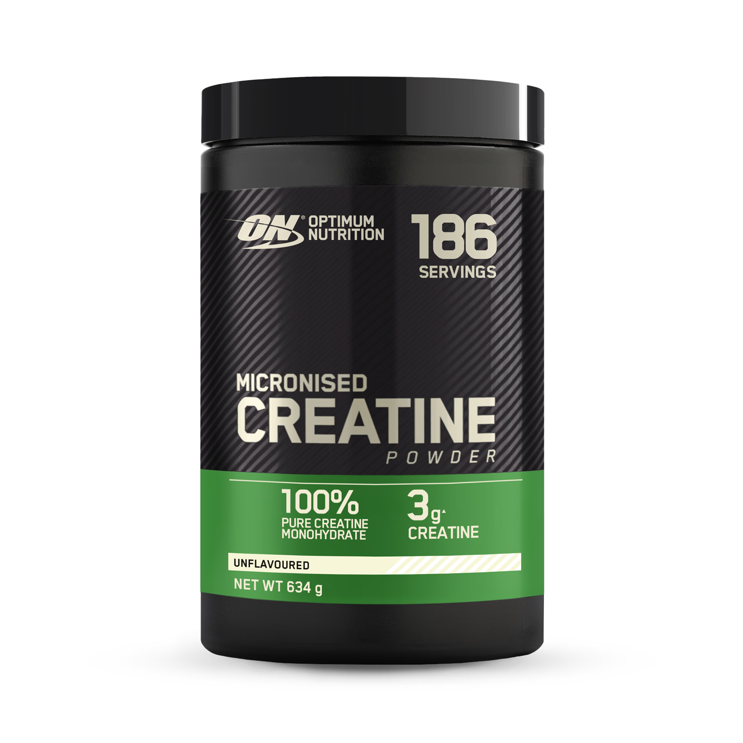 Optimum Nutrition Micronised Creatine Monohydrate unflavoured powder 634g, imported from the UK