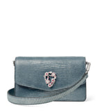 Aspinal of London snakeskin-embossed leather Eliza clutch bag, UK version