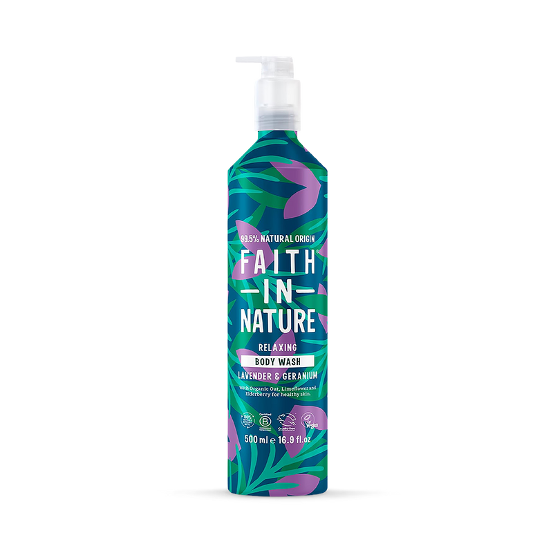 Faith In Nature lavender geranium body wash 500ml, imported from the UK
