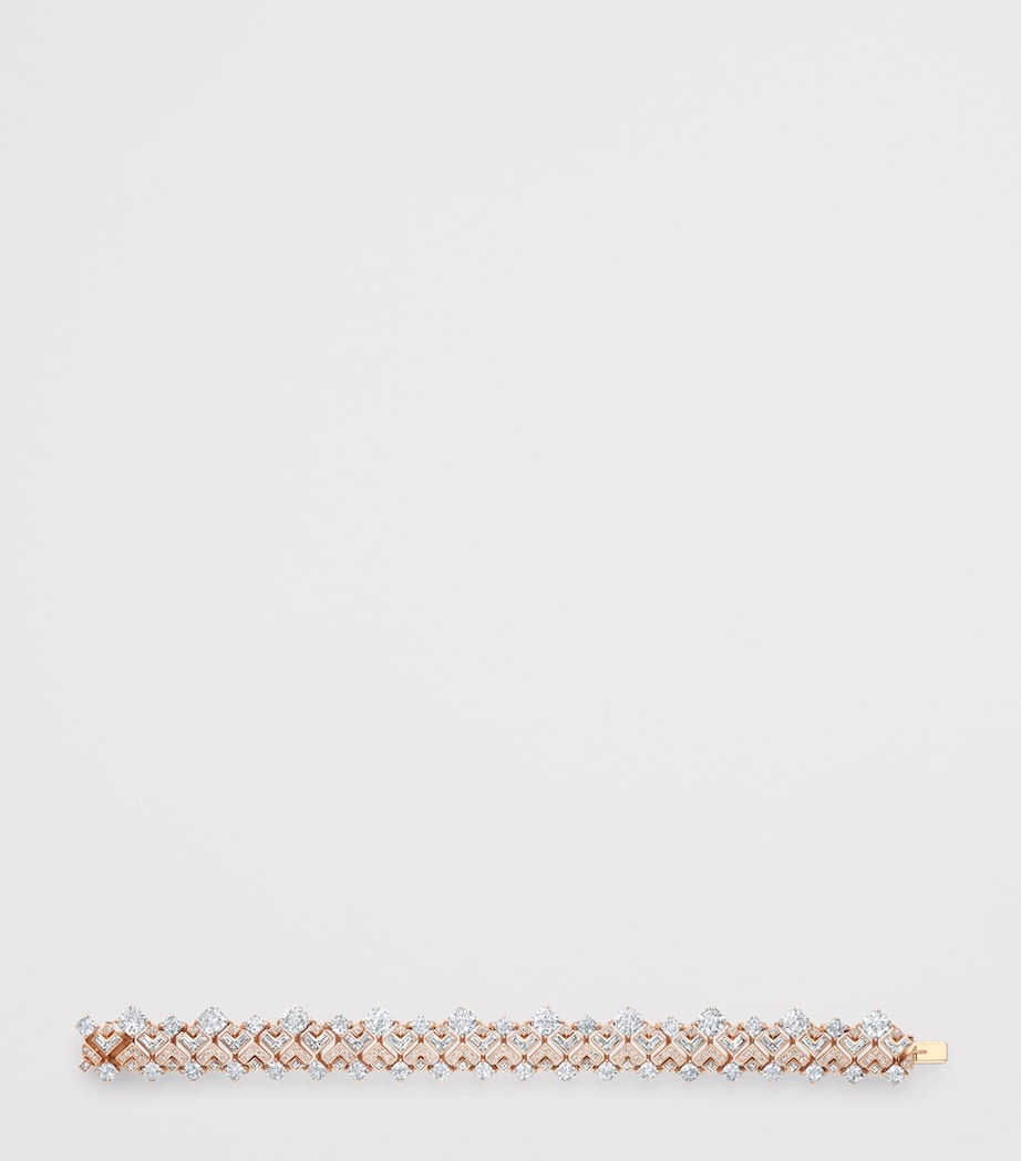 Boodles Rose Gold Diamond Tudor Skyline Bracelet, imported from the UK
