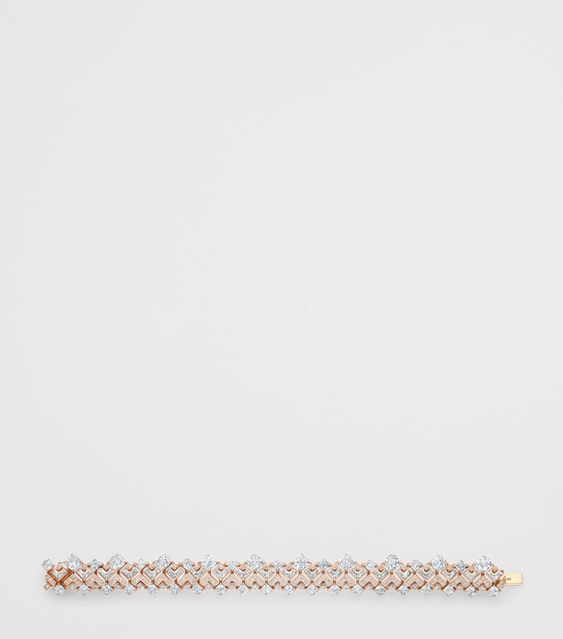 Boodles Rose Gold Diamond Tudor Skyline Bracelet, imported from the UK