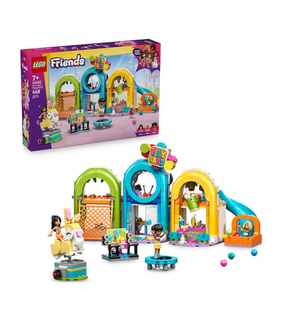 Harrods Indoor Playground Building Set with Slide, Ball Pit, and Mini Dolls, 668 Pieces- Buy online at McGrocer
