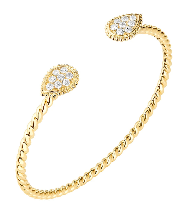 Boucheron Serpent Bohème bracelet yellow gold diamond bangle, imported from the UK