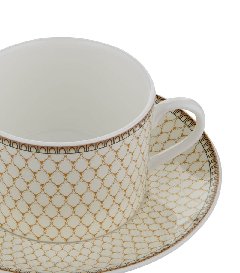 Halcyon Days Antler Trellis teacup and saucer, UK version