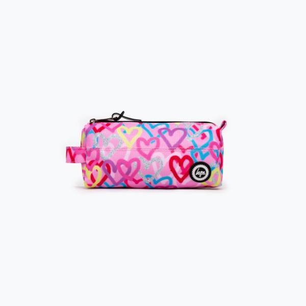 Hype Graffiti Hearts Pink pencil case, UK version