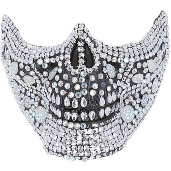 Smiffys Deluxe Crystal Skull Half Face Mask, imported from the UK