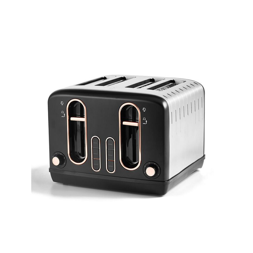 George Home Black & Rose-Gold 4-Slice Toaster GST401RG-21 General Household ASDA   