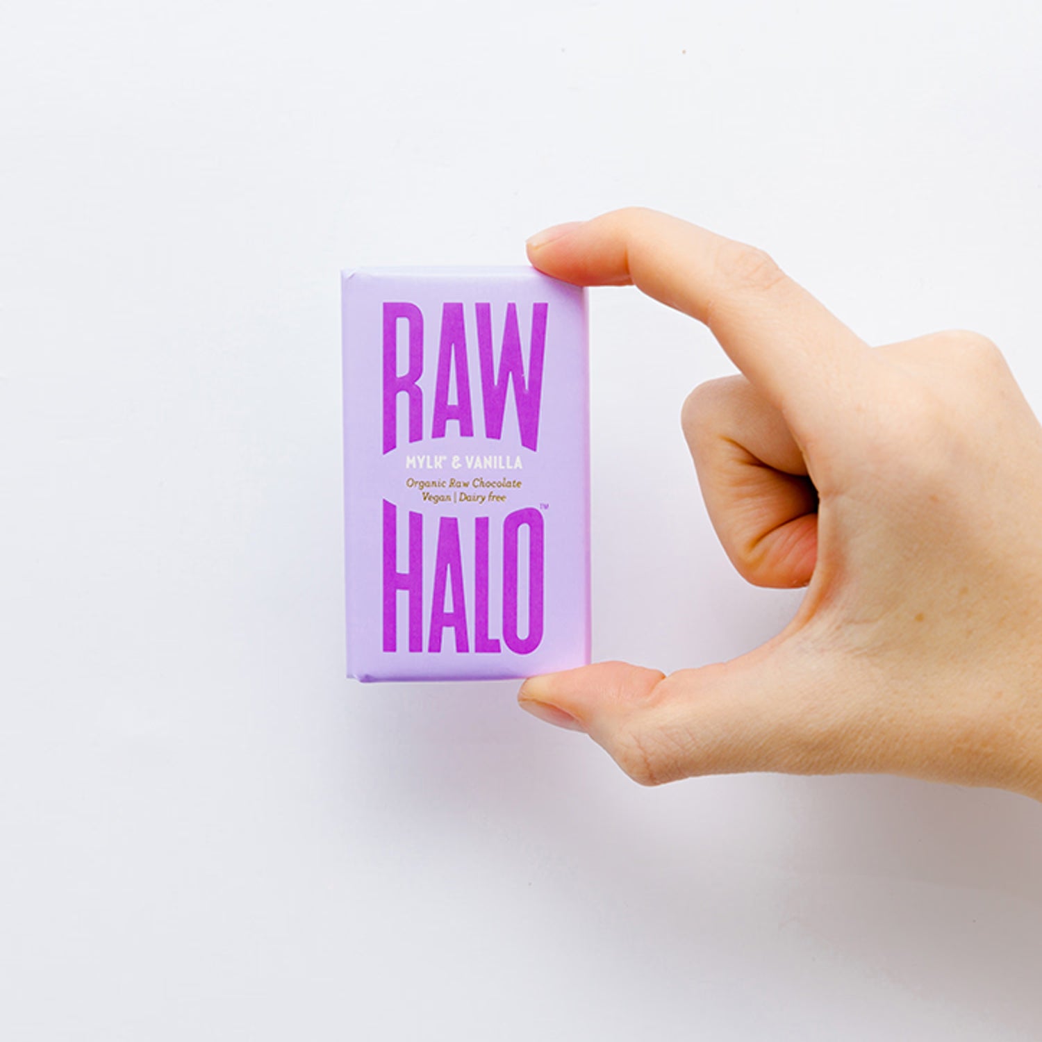 Raw Halo vegane Mylk Vanille Schokolade 22g, importiert aus Großbritannien