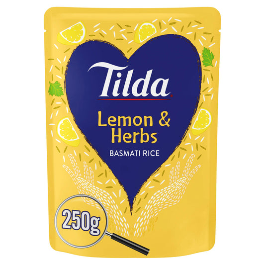 Tilda Microwave Rice Lemon & Herb Basmati 250g Microwave rice Sainsburys   