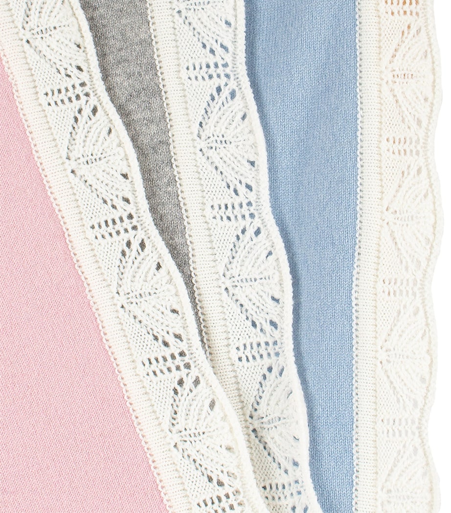 Trotters cashmere baby blanket with frills, UK version