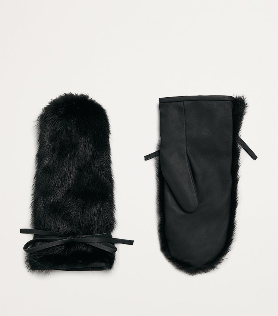 Yves Salomon mink fur leather mittens - British product