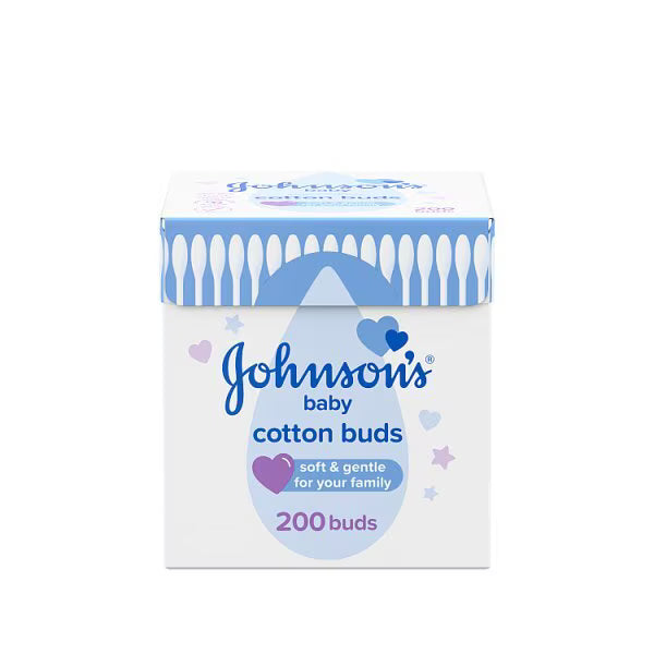 Johnson's Baby Cotton Buds 200 Pack Paper Sticks, UK version