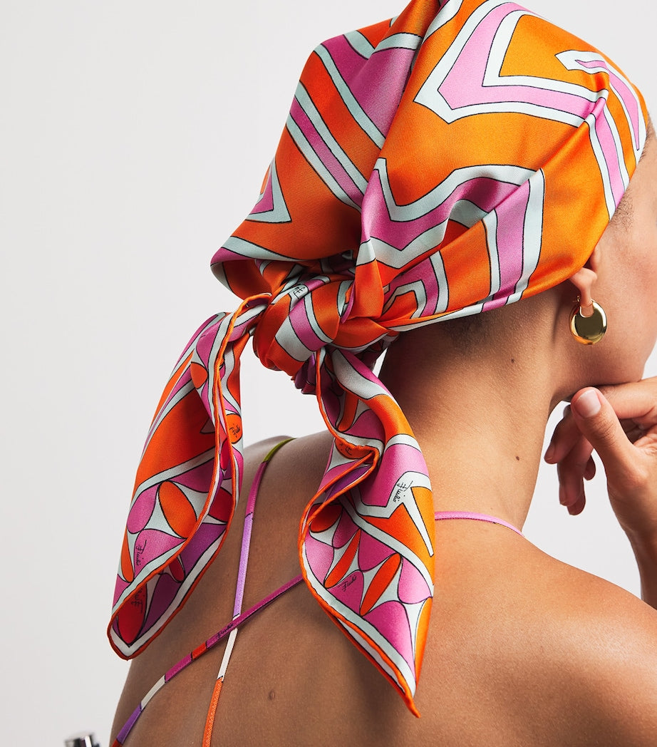 PUCCI silk scarf with Labirinto maze print 90cm - British product
