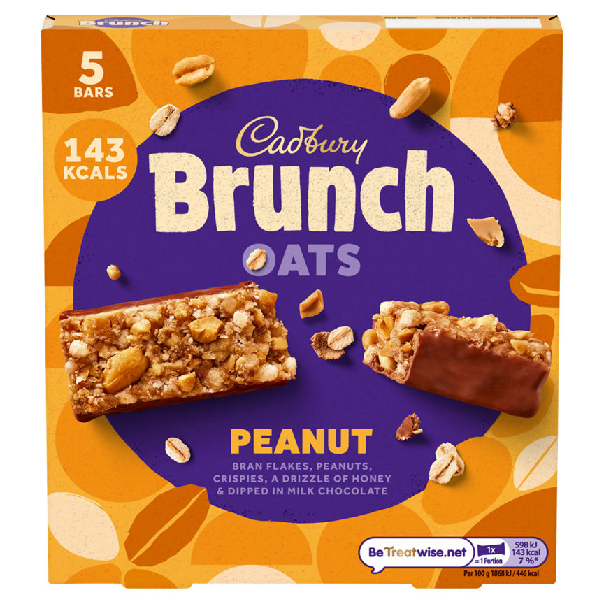 Cadbury Brunch Bar Peanut 5 Pack Cereals ASDA   