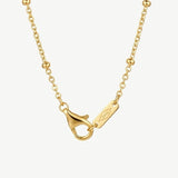 MUCHV square pearl necklace with bobble chain in gold - British product