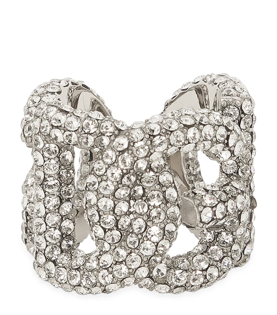 Dolce&Gabbana embellished DG Millennials logo ring, UK version