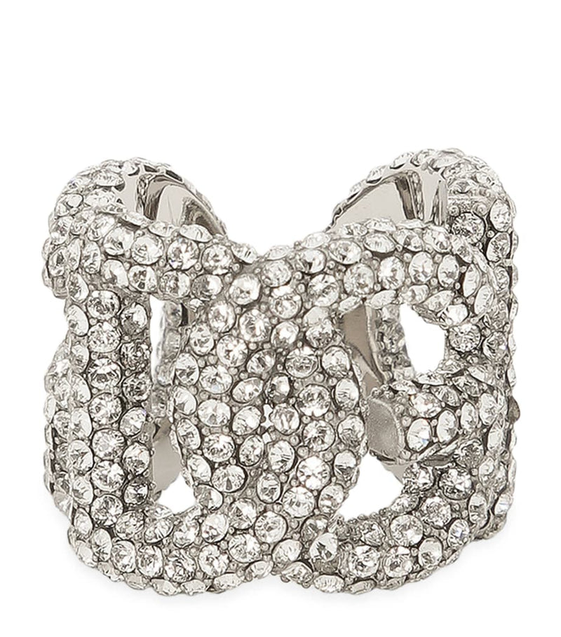 Dolce&Gabbana embellished DG Millennials logo ring, UK version
