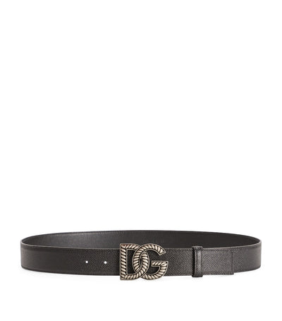 Harrods Dolce&Gabbana Calfskin Logo Belt- Buy online at McGrocer