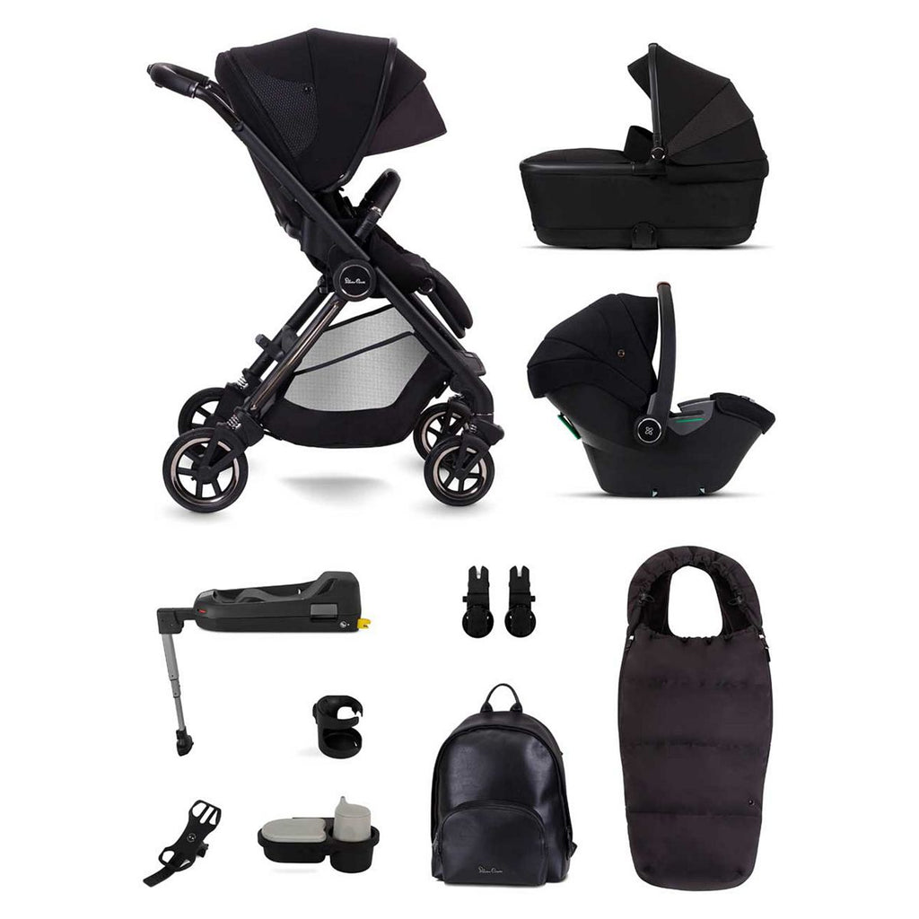 Silver Cross Dune Space Pushchair with First Bed Folding Carrycot and Ultimate Pack