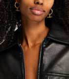 Tilly Sveaas large gold-plated T-bar hoop earrings, UK version