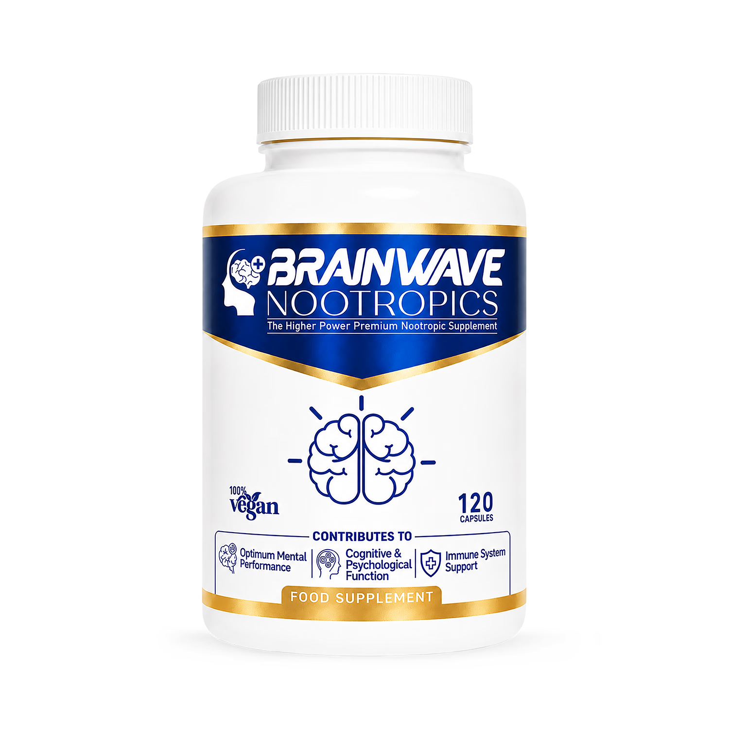 Brainwave Nootropics brain supplement complex 120 capsules (British brand)