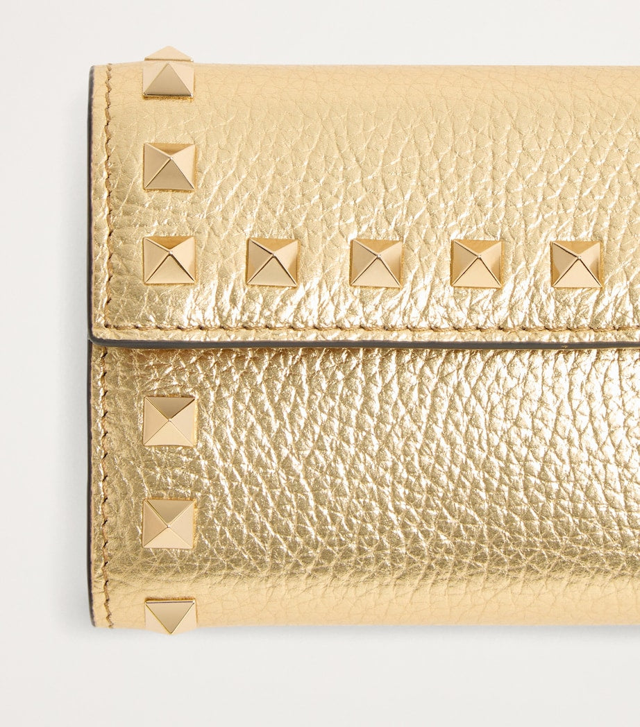 Valentino Garavani metallic leather Rockstud wallet (British brand)