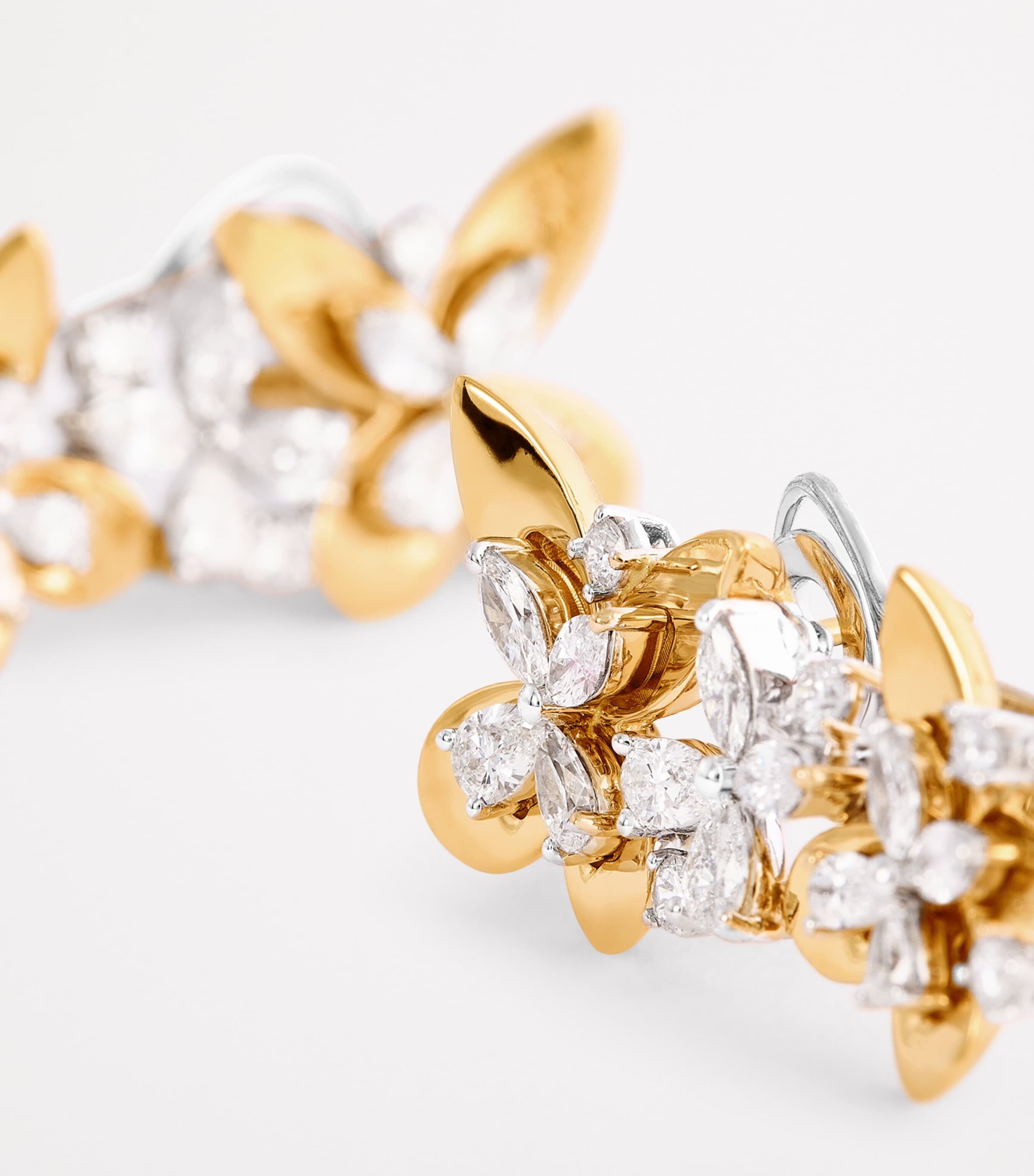 Yeprem butterfly climber earrings with gold and diamonds (British brand)