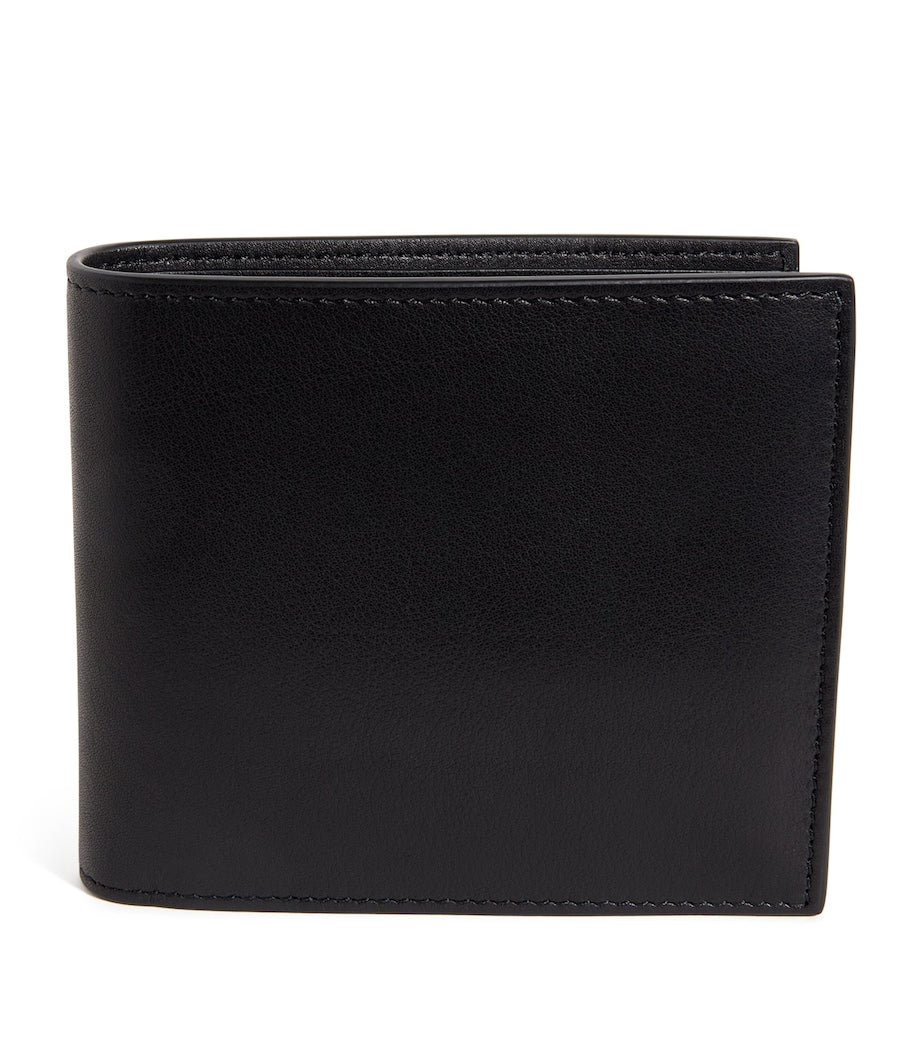 Thom Browne leather bifold wallet with tricolour lining, UK version