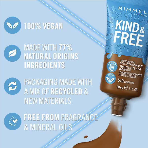 Rimmel skin tint foundation Cinnamon shade, imported from the UK