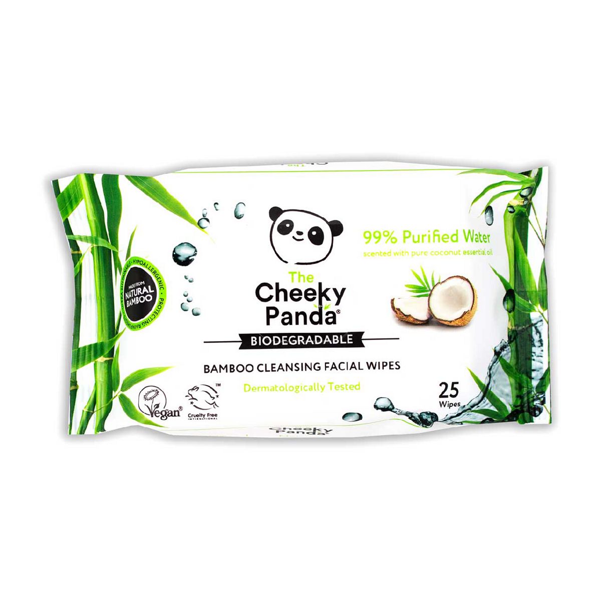 The Cheeky Panda Bamboo Facial Cleansing Wipes Coconut Scented, 25 wipes GOODS Boots   