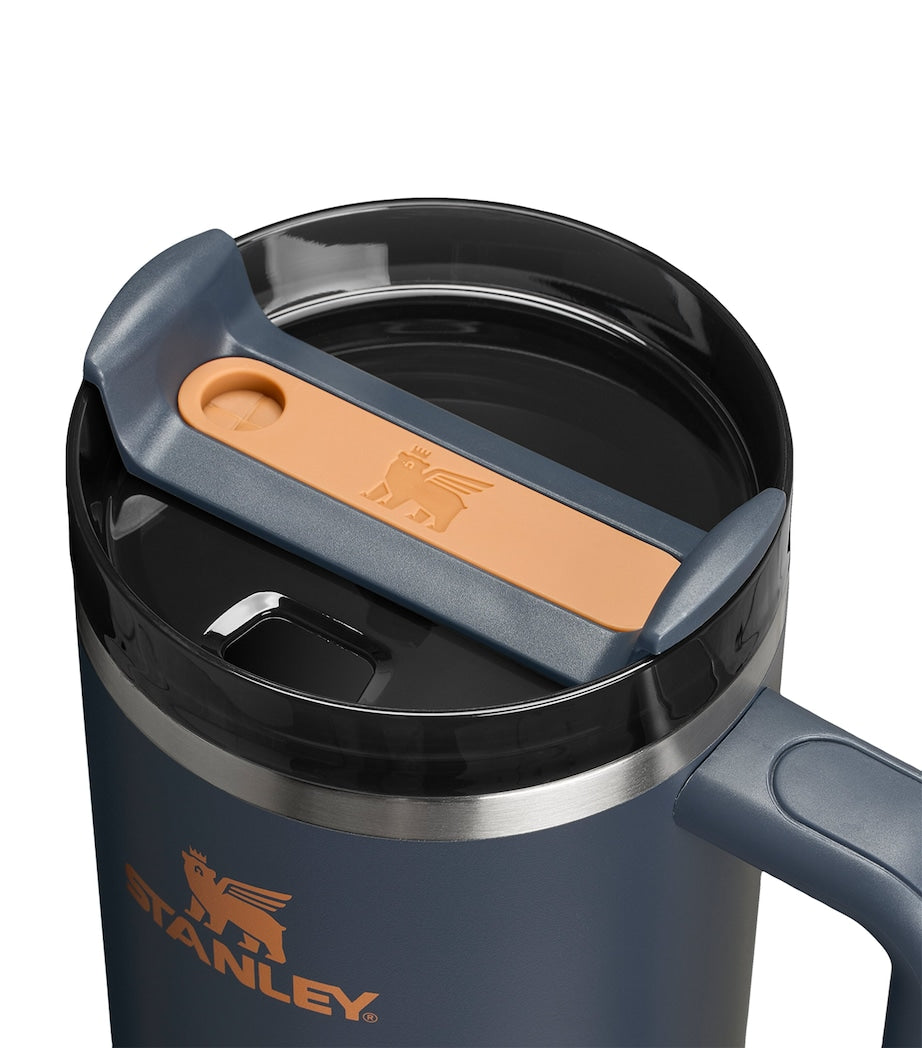 Vacuum-Insulated Stainless Steel Tumbler with Handle and Straw, 1.18L Capacity