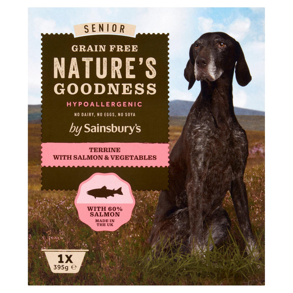 Sainsbury's Hypoallergenic Recipe Senior Dog Terrine with Fresh Salmon & Vegetables 395g