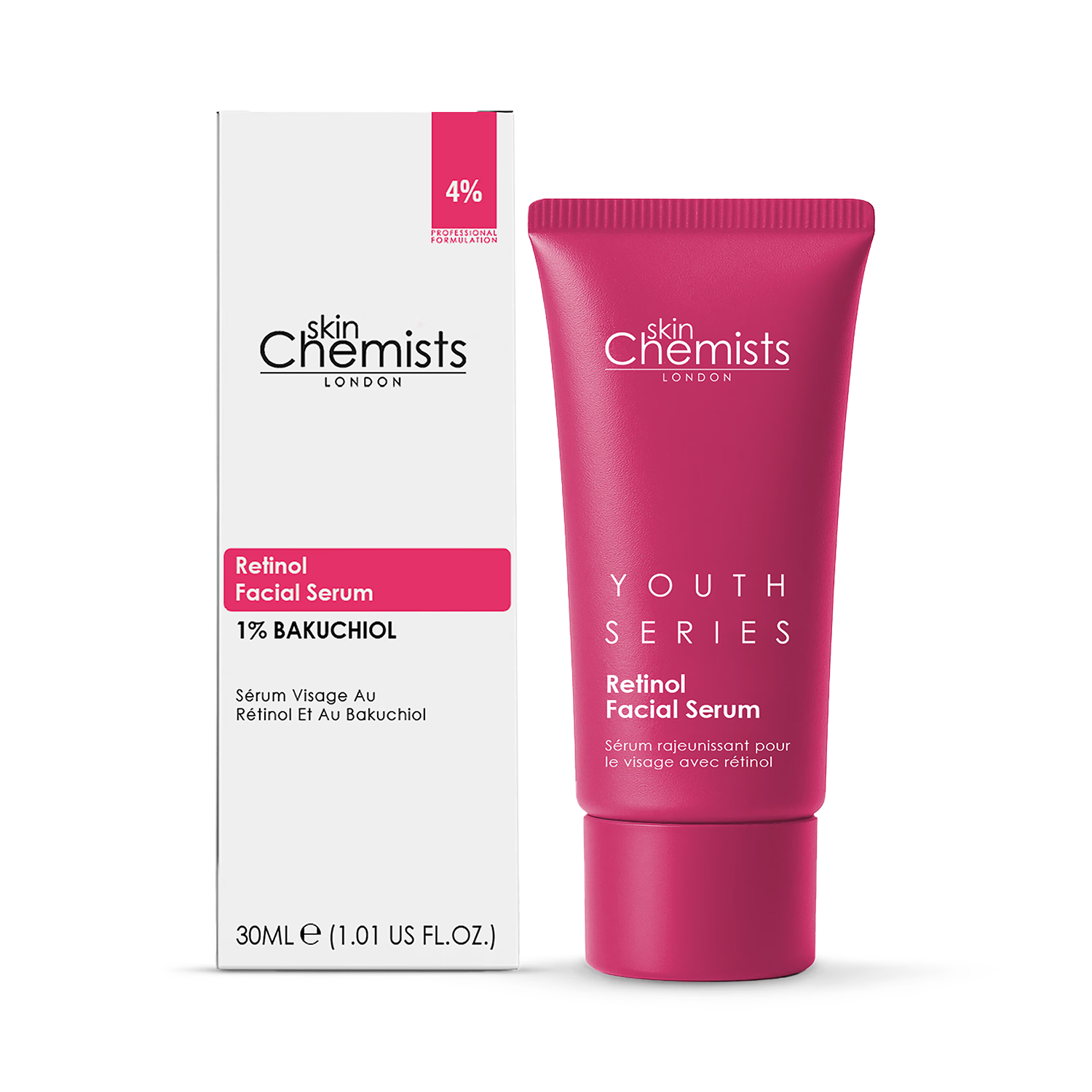 skinChemists Retinol Bakuchiol Facial Serum 30ml, imported from the UK