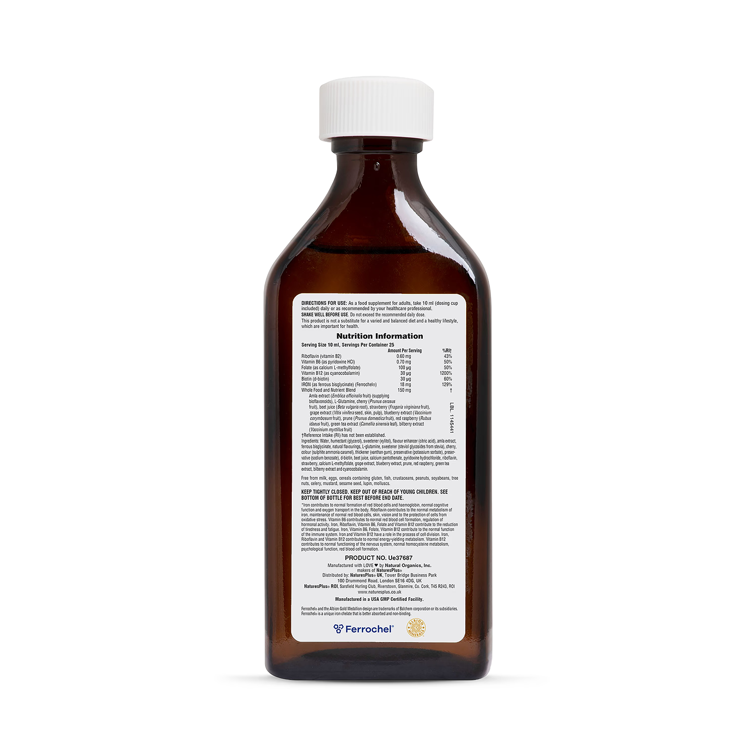 NaturesPlus Hema-Plex iron liquid 250ml, imported from the UK
