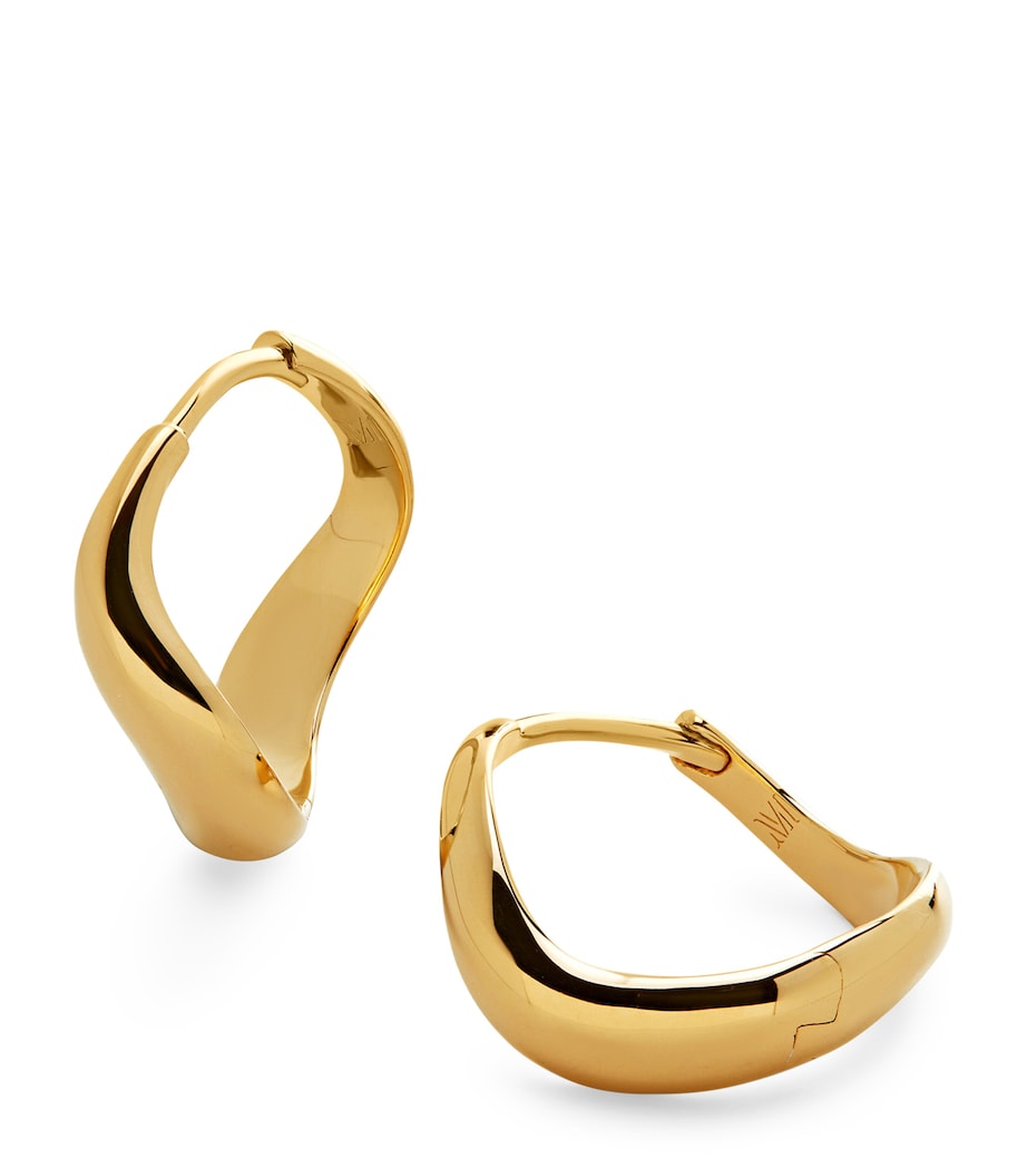 Monica Vinader small gold vermeil swirl hoop earrings, UK version