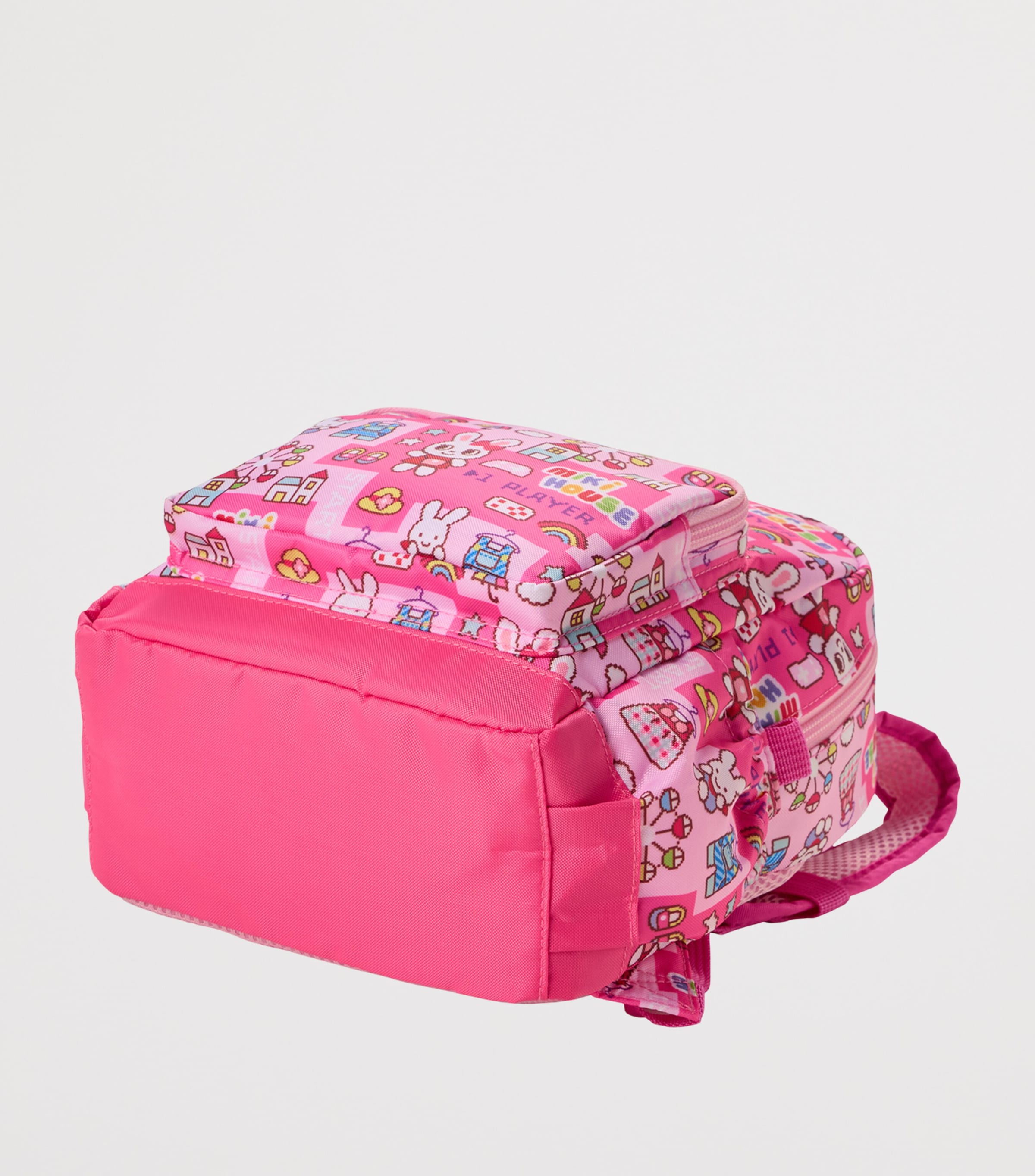 Miki House pixel art backpack with Usako the Bunny mascot (British brand)