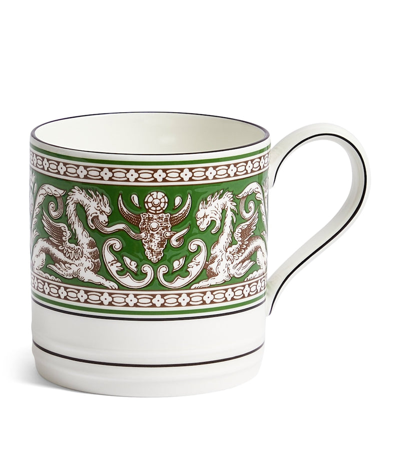 Wedgwood Florentine Verde bone china mug (British brand)